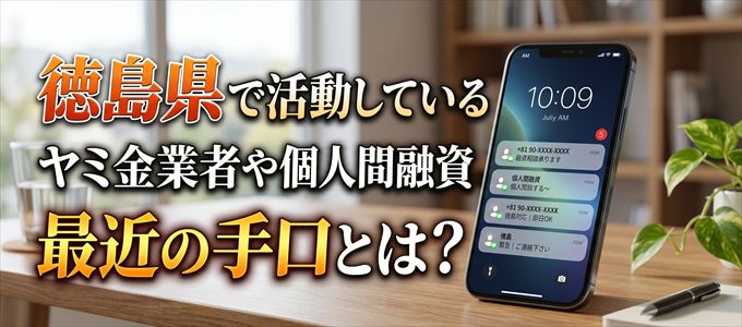 徳島県内で借りれるヤミ金業者や個人間融資とは？